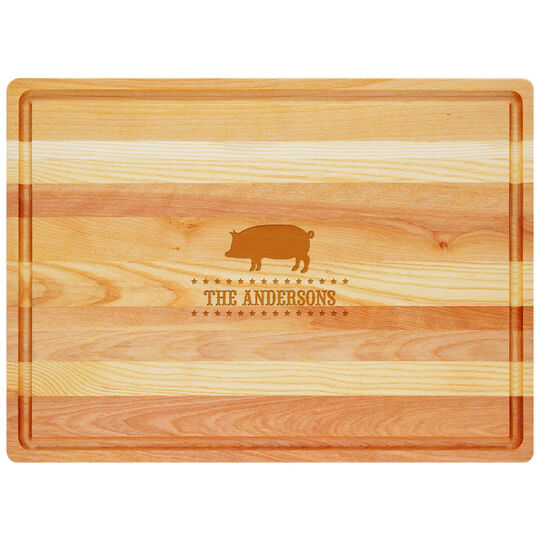 Personalized Pig Master Wood Cutting Board